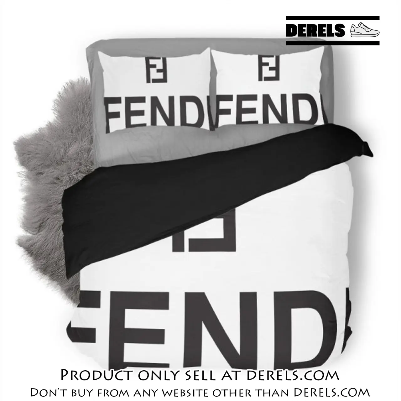 Fendi premium luxury logo fashion brand premium bedding set home decor dr1251944